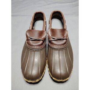 LL Bean Boots Chocolate Brown Low Top Rubber Moccasins Waterproof Boots Men 10M